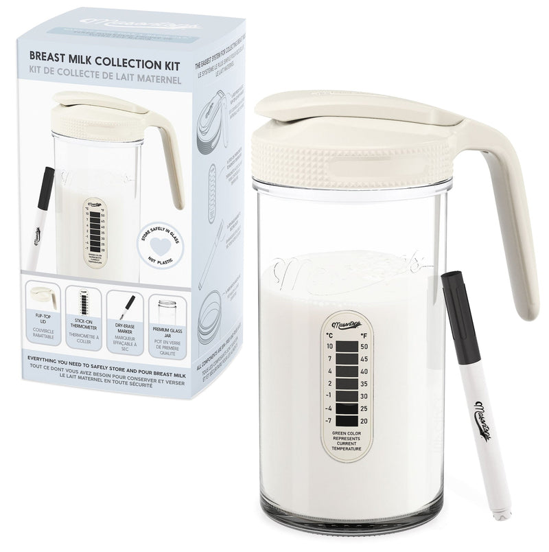 Mason Jar Breast Milk Storage, Wide Mouth, Cream T4