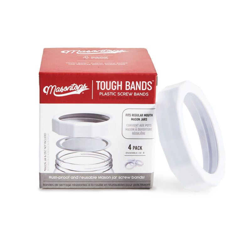 Masontops Regular Tough Screw Band for Jars, Rust-proof, 4-pk O8