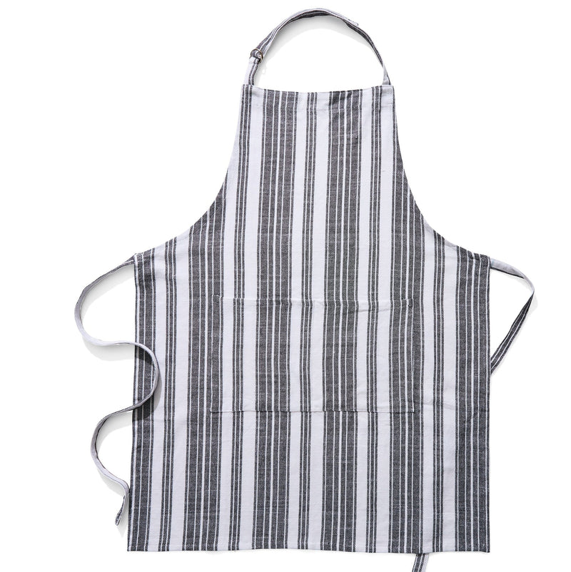 Master Chef Adjustable Stripped Apron for Cooking, Black & White, One Size U7