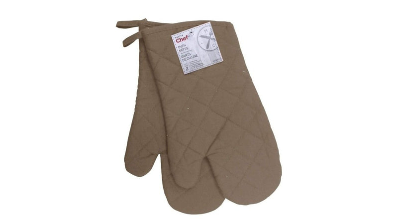 MASTER Chef Cotton Oven Mitt Set with Hanging Loop, Machine Washable, Mushroom, 2-pk Y6