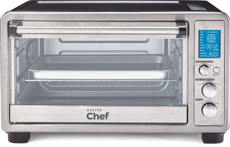 MASTER Chef Digital Convection Toaster Oven with 10 Functions, Stainless Steel, 6-Slices D7
