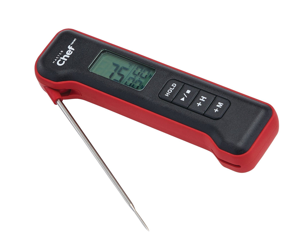 MASTER Chef Digital Folding BBQ Food & Meat Thermometer with Stainless Steel Probe