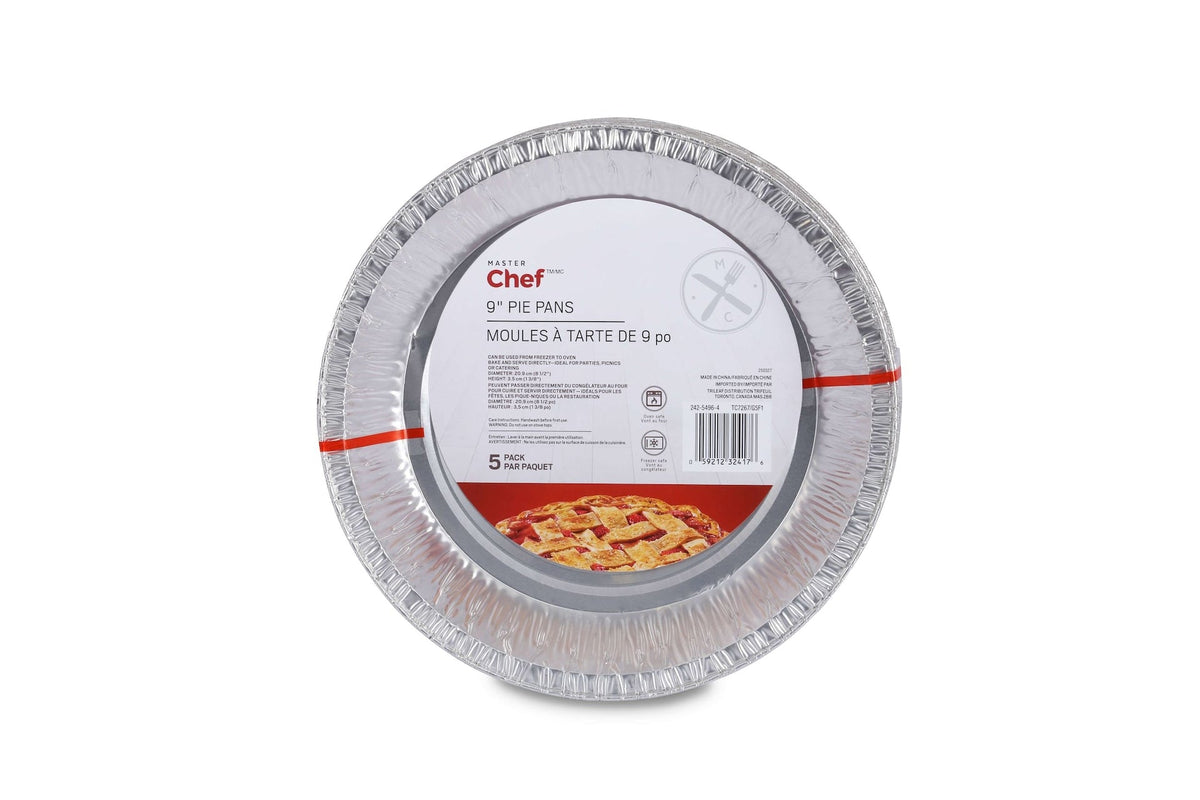 Master Chef Disposable Deep Pie Pan, 9-in, 5-pk