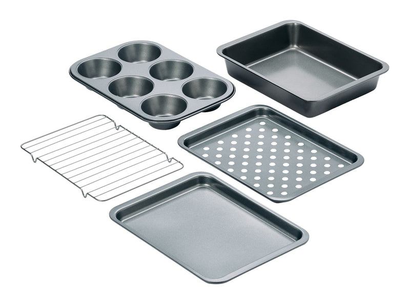 Master Chef Grey Non-Stick Toaster Oven Bakeware Set, 5-pc T7
