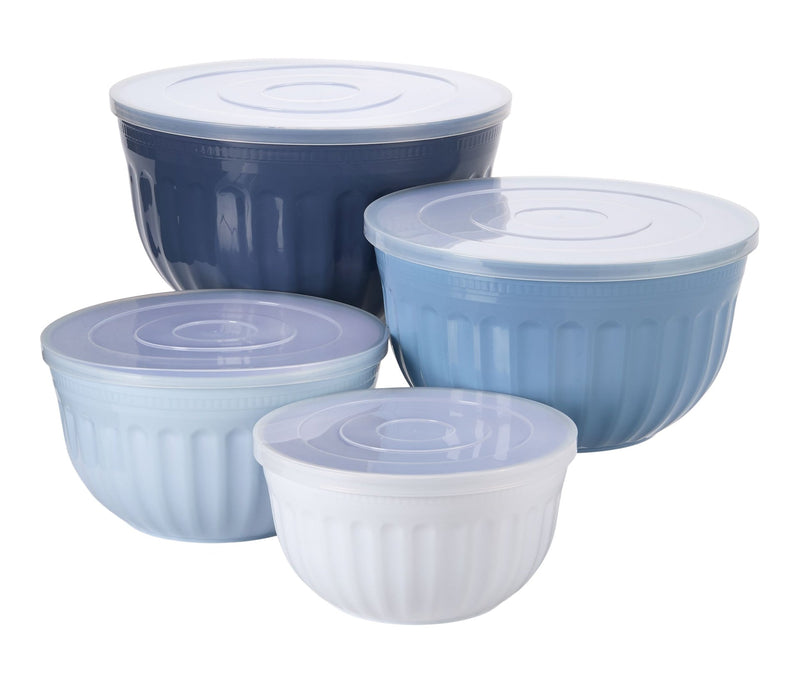 Master Chef Nestable Navy Mixing Bowl Set with Lids, 8-pc A6