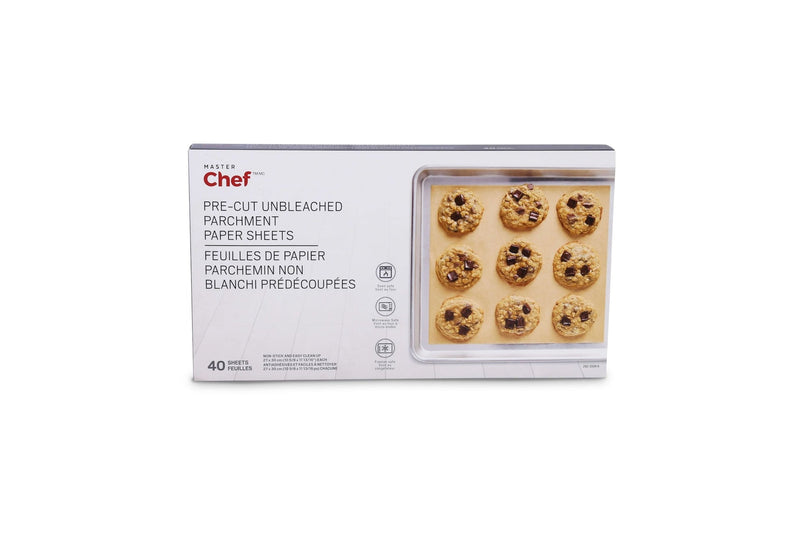 Master Chef Non-Bleached Pre-Cut Parchment Paper, 27-cm x 30-cm, 40-pk Q8