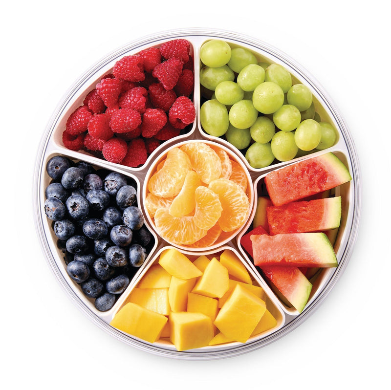 Master Chef Round Airtight Snackle Box, 6 Compartments, White J1