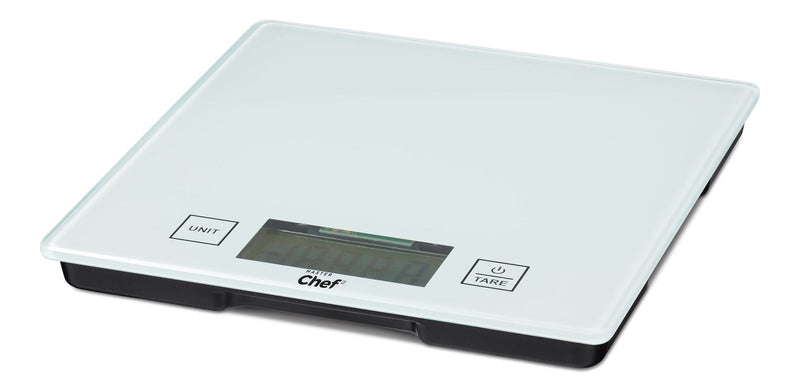 MASTER Chef Square Glass Kitchen Scale, White, 5-kg W8
