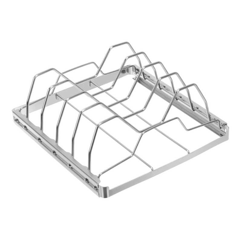MASTER Chef Stainless Steel Folding BBQ Rib Rack/Roasting Stand, Holds 4 Full Racks of Ribs X0