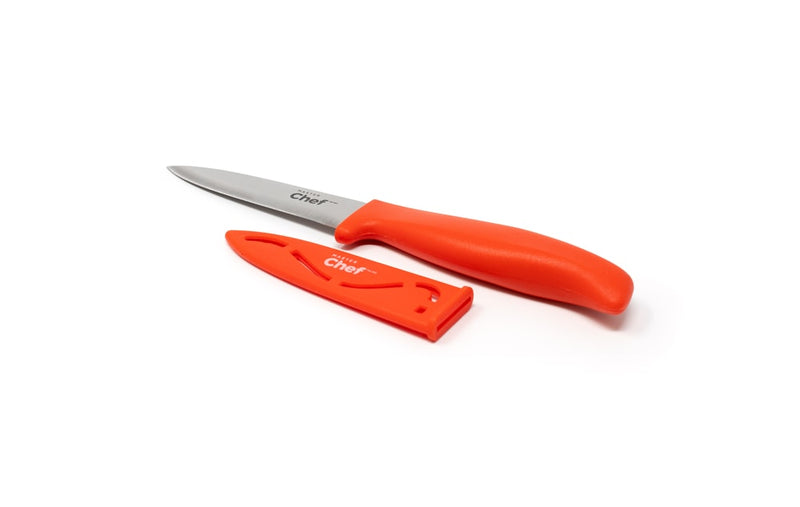 MASTER Chef Stainless Steel Paring Knife with Sheath, 3.5-in, Assorted Colours I1