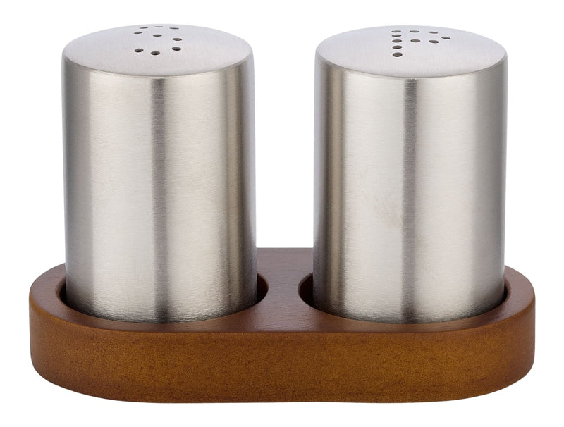 MASTER Chef Stainless Steel Salt & Pepper Shaker Set with Tray F6