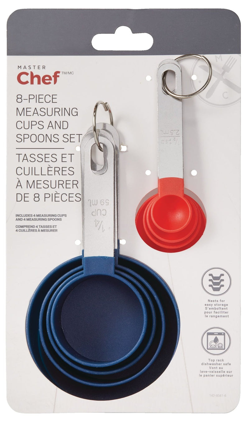 MASTER Chef Stainless Steel Stacking Measuring Cup & Spoons Set, 8-pc T0