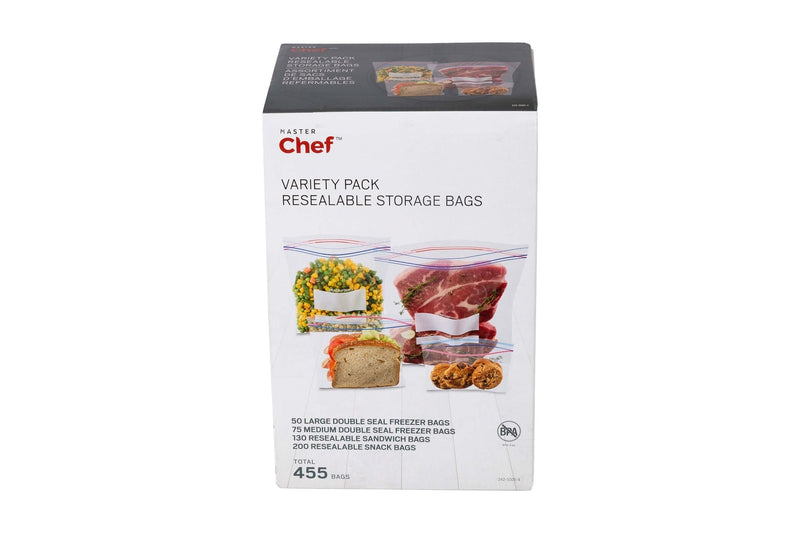 Master Chef Zipper Food Storage Bag Variety Pack, 455-pk S2