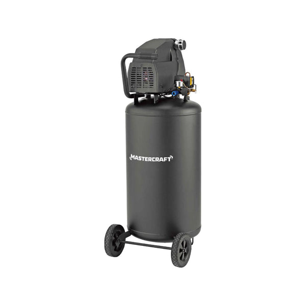 Mastercraft 26-Gallon Oil-Free Portable Vertical Air Compressor, Matte Black, 135 PSI, 1.8HP R5