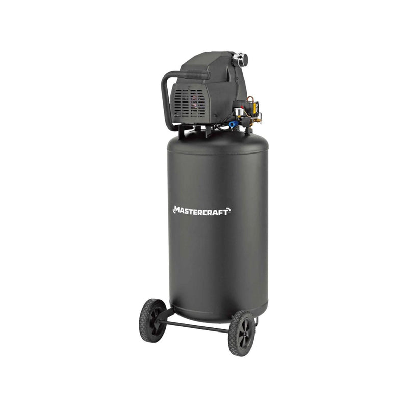 Mastercraft 26-Gallon Oil-Free Portable Vertical Air Compressor, Matte Black, 135 PSI, 1.8HP R5