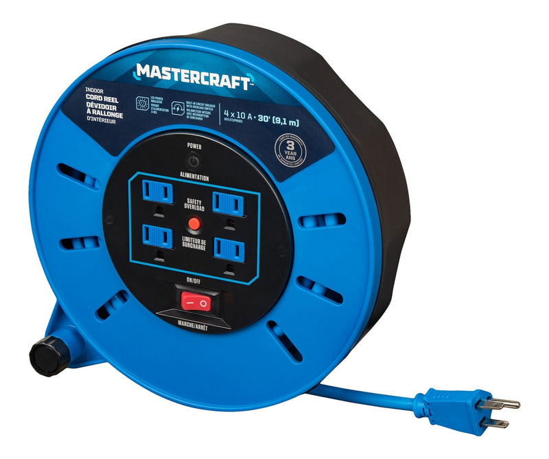 Mastercraft 30-ft 10A Retractable Extension Cord Reel J7