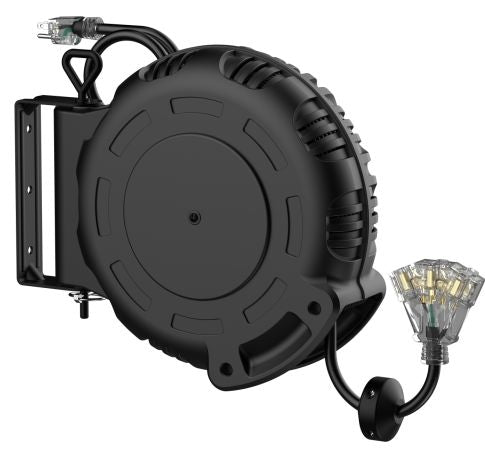 Mastercraft 40-ft Retractable Black Extension Cord Reel with Swivel Mount C7