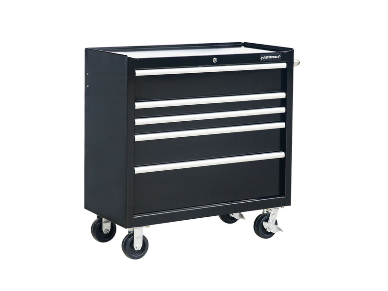 Mastercraft 5-Drawer Powder-Coated Steel Tool Cabinet, Black, 36-in A2