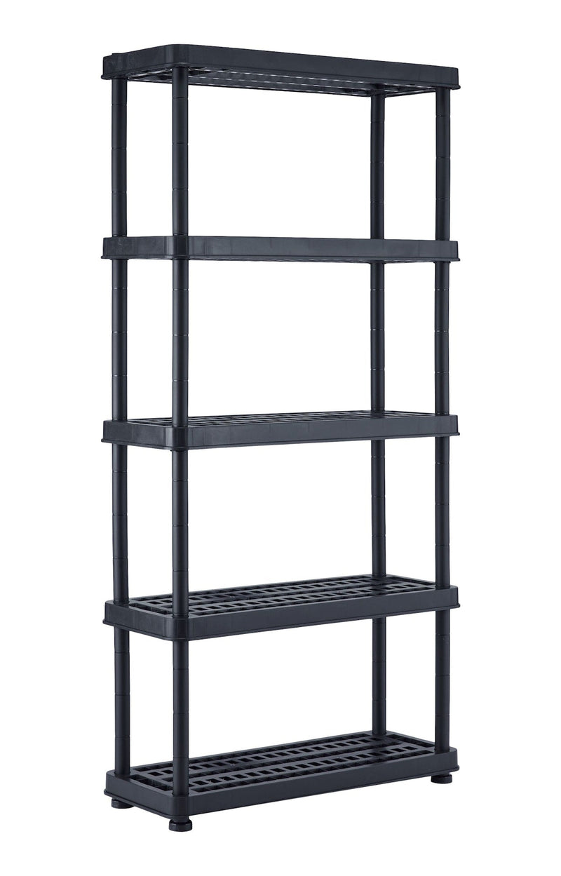 Mastercraft Adjustable 5-Shelf Resin/ Plastic Storage Rack/ Shelving Unit, 36 x 14 x 72-in S2