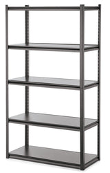 Mastercraft Adjustable 5-Shelf Steel Metal & Wood Storage Rack / Shelving Unit, 41 x 18 x 72-in