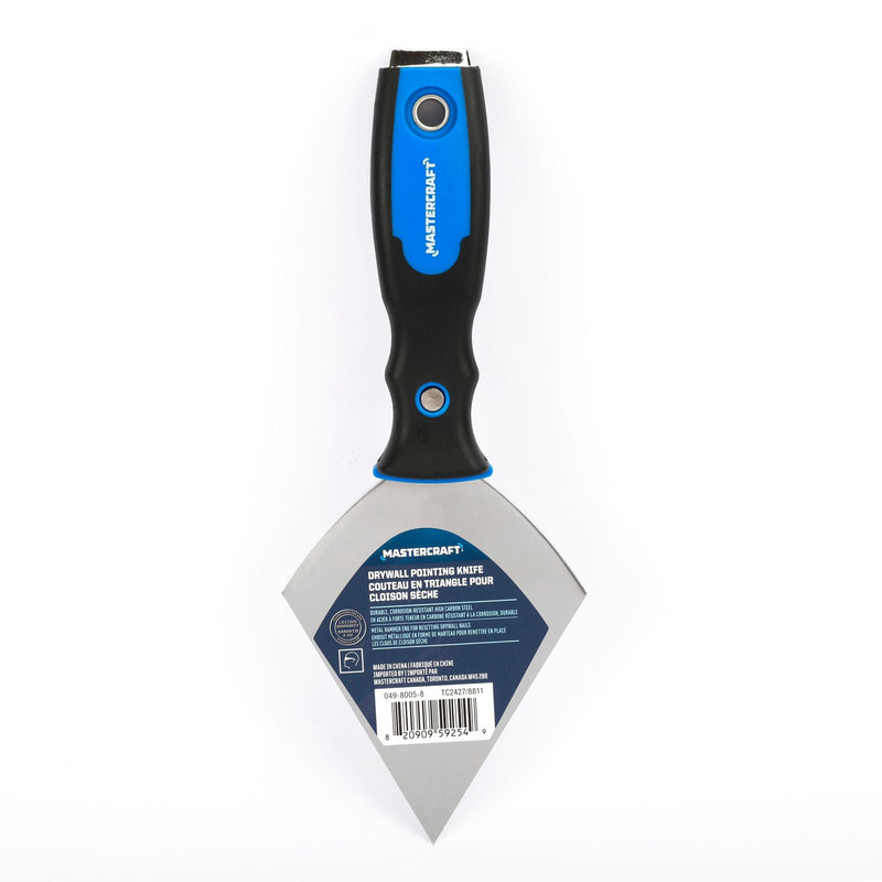 Mastercraft Carbon Steel Drywall Pointing Knife with Soft Grip & Hammer End J8