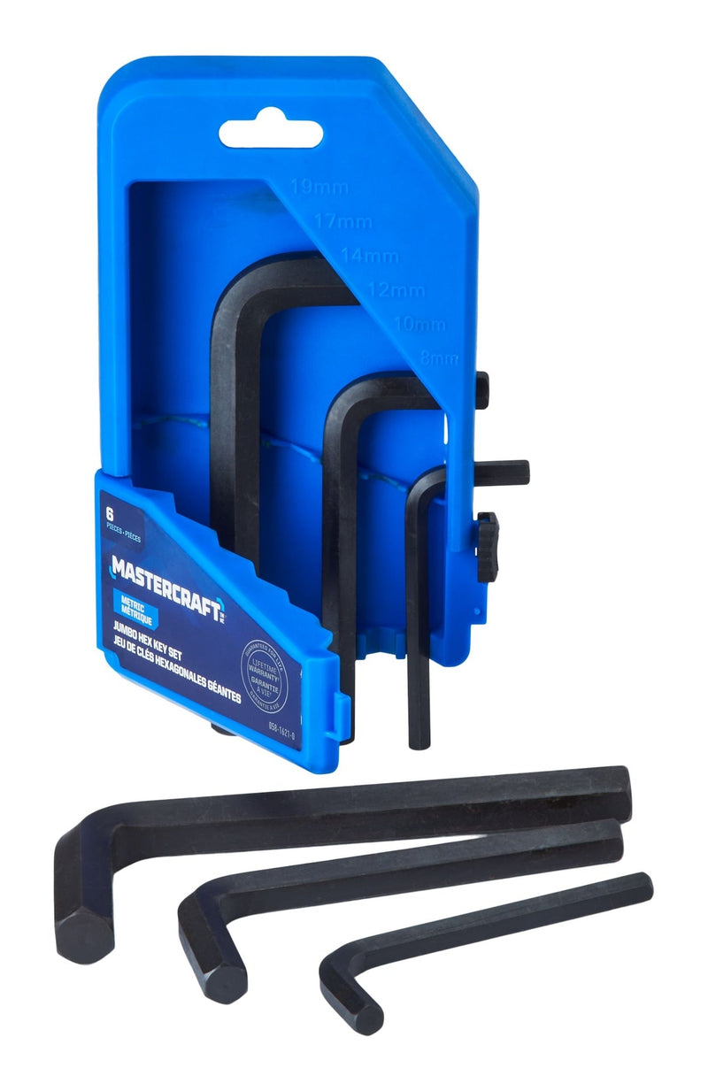 Mastercraft Jumbo Hex Key Set/Allen Wrench Set, Metric, High Quality Cr-V Steel, 6-pc Y5