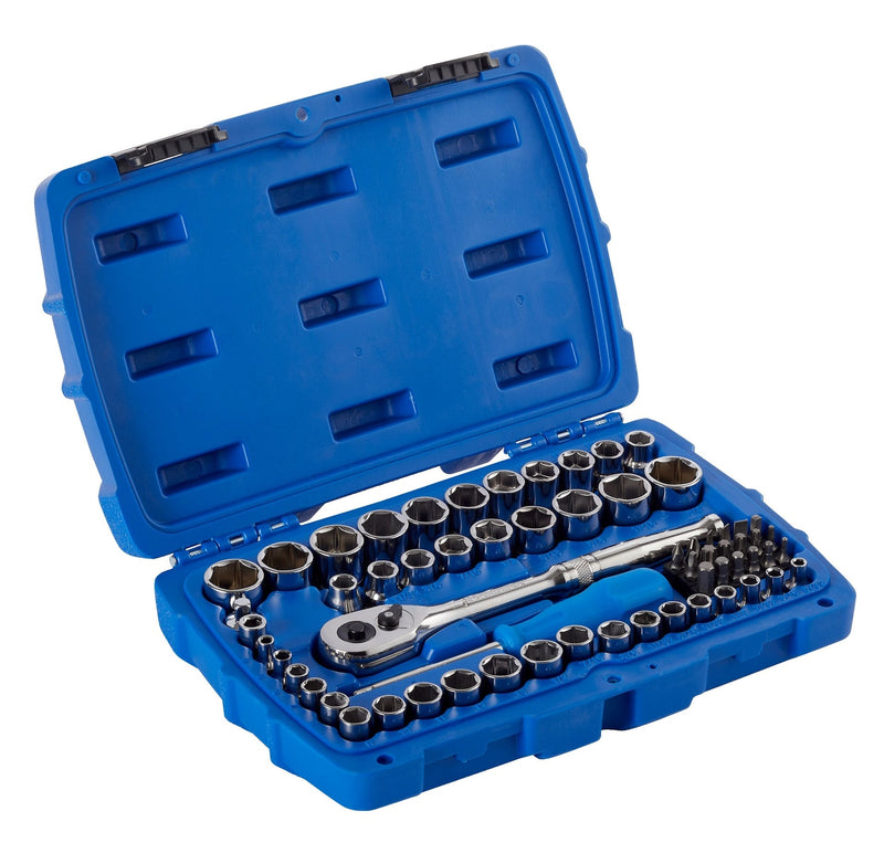 Mastercraft Mechanic's Tool Set with Case, Nickel-Plated, SAE/Metric, 62-pc V8