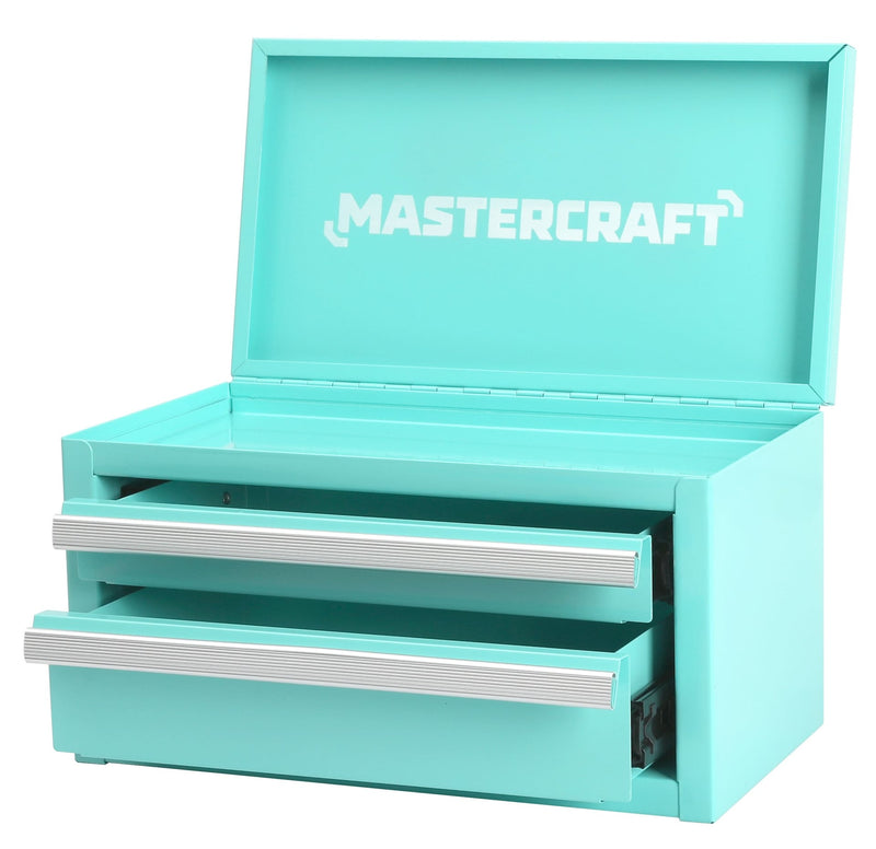 Mastercraft Mini Toolbox with 2 Drawers, Aqua K0