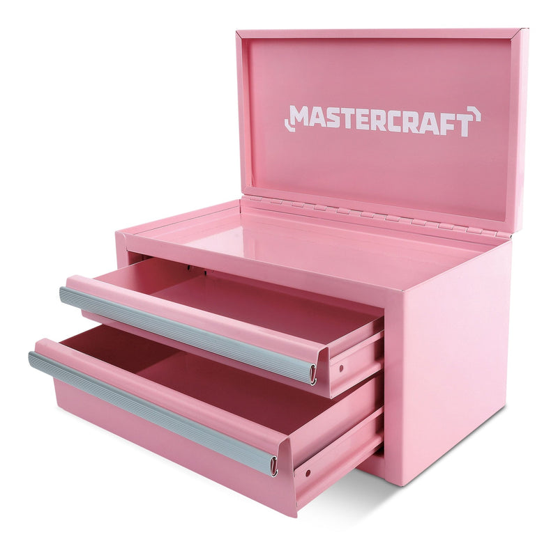 Mastercraft Mini Toolbox with 2 Drawers, Pink X1