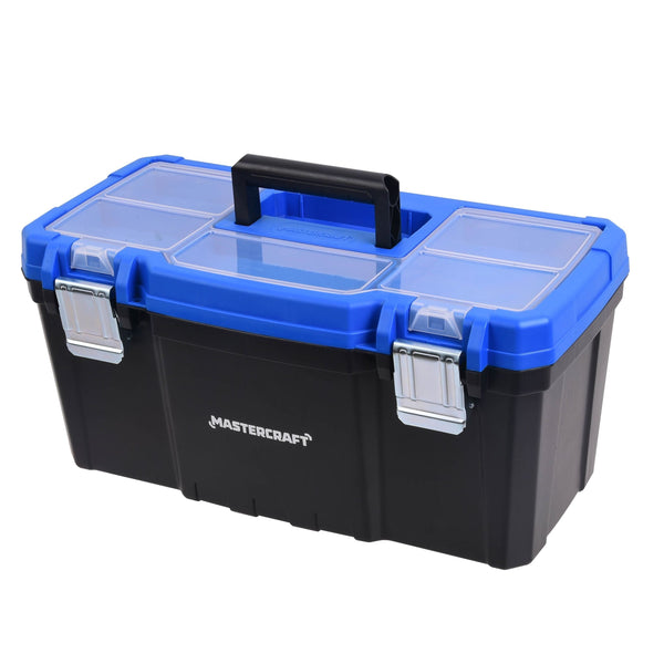 Mastercraft Portable Plastic Tool Box with Removable Tray & Tray Top, Blue, 19-in, Mastercraft Jumbo Hex Key Set/Allen Wrench Set, Metric, High... R0