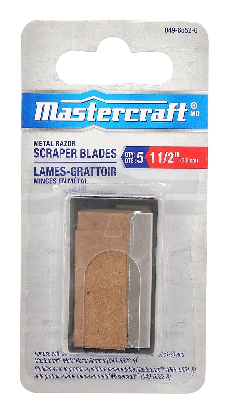 Mastercraft Replacement Razor Blades For Glass & Surface Scraper Tool, 1-1/2-in, 5-pk Y6