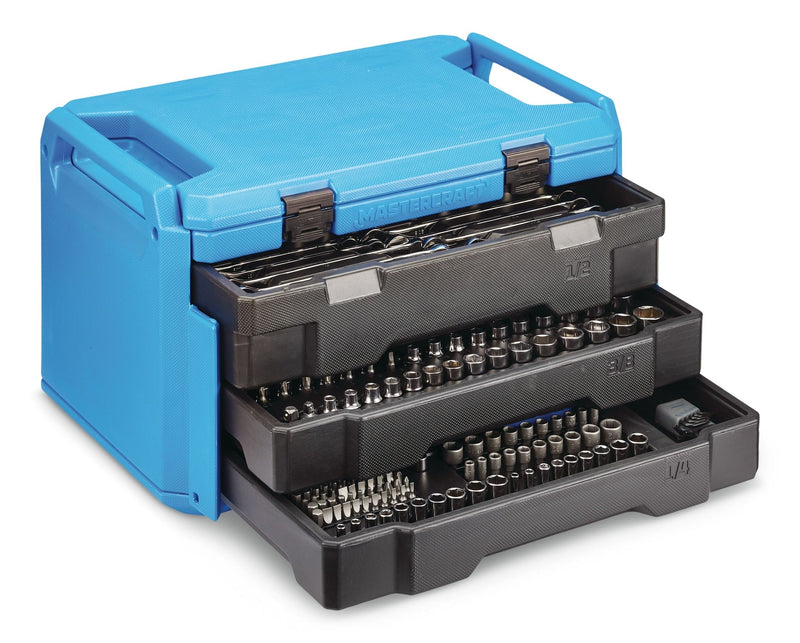 Mastercraft Socket Set, 270-pc, SAE / Metric, CRV, Nickel-Chrome Plating D5