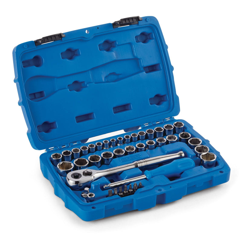 Mastercraft Socket Set, SAE / Metric, CRV, Nickel-Chrome Plating, 41-pc F6