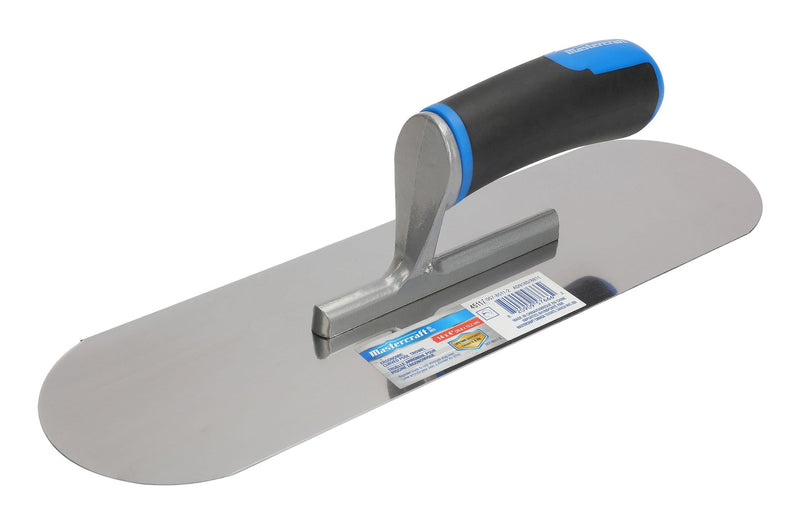 Mastercraft Steel Curved Pool Trowel with Comfort Grip For Masonry & Concrete Work, 4 x 14-in S9