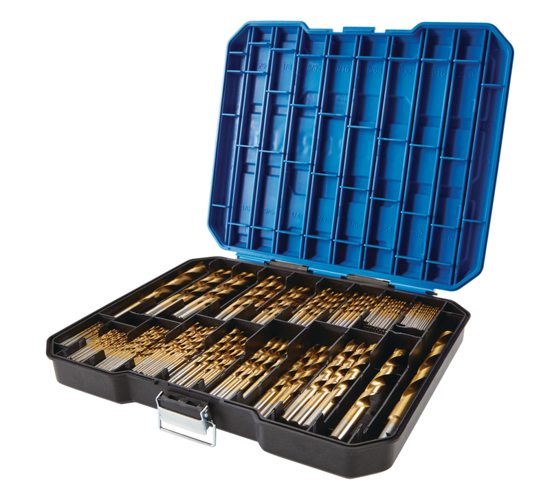 Mastercraft Titanium Drill Bit Set for Wood, Metal, Plastic, 230-pc O3