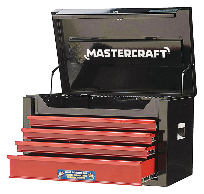 Mastercraft Tool Chest with 4 Drawers, Black & Red, 26-in A8