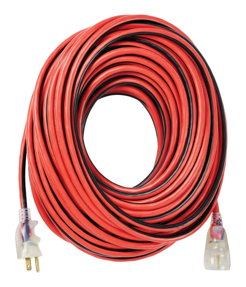 MAXIMUM 100-ft 14/3 Outdoor Extension Cord with Grounded Outlet, Lighted End and Locking Connector, Hi-Visibility A6