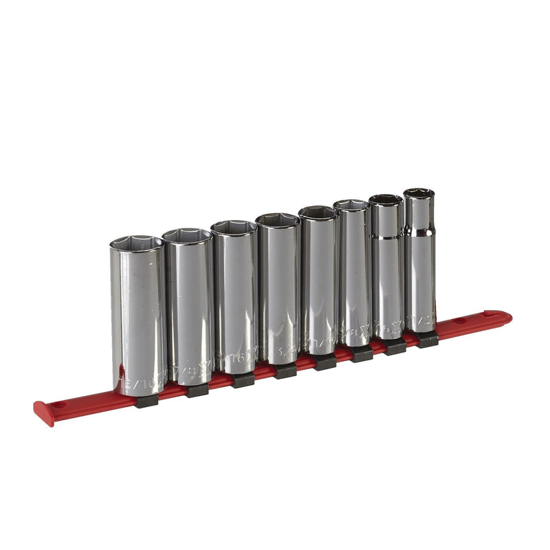 MAXIMUM 1/2-in Drive 6 Pt. Deep Socket Set, SAE, Nickel-Chrome Plating, 8-pc C5