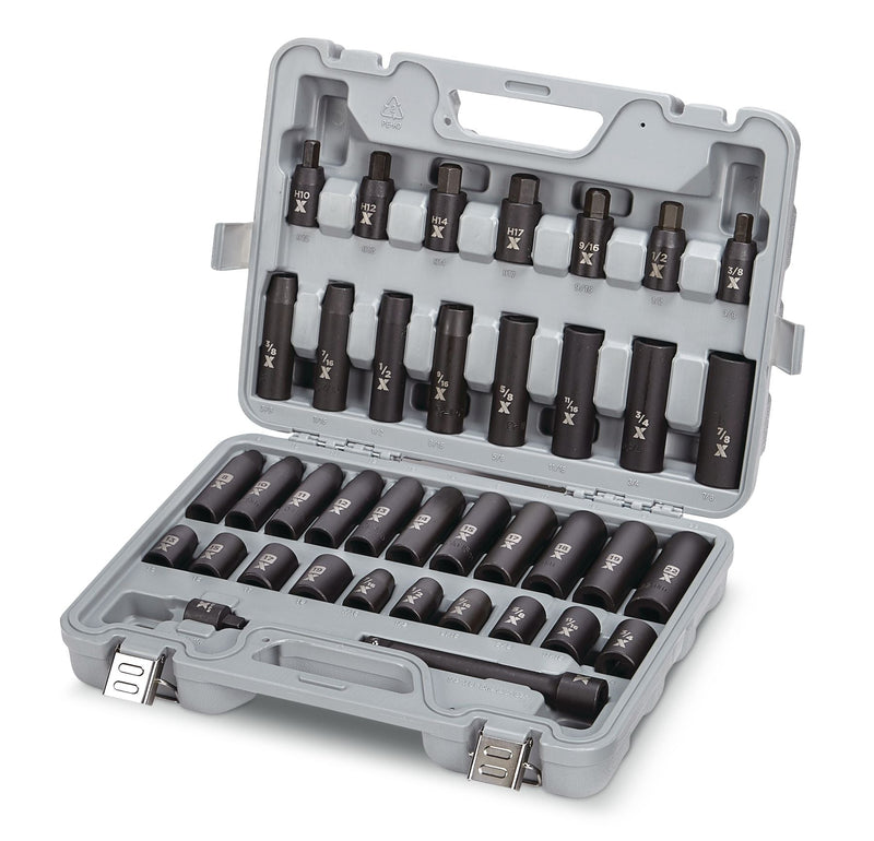 MAXIMUM 1/2-in Drive Professional Grade Impact Socket Set, 38-pc, CRMO J0