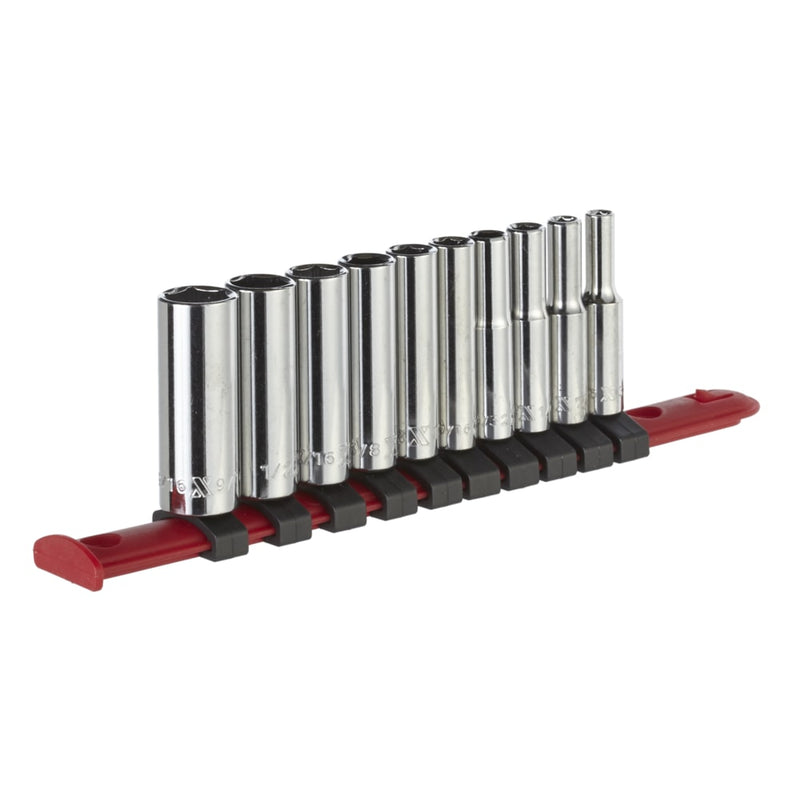 MAXIMUM 1/4-in Drive Deep Socket Set 10-pc, CRV, Nickel-Chrome Plating R5