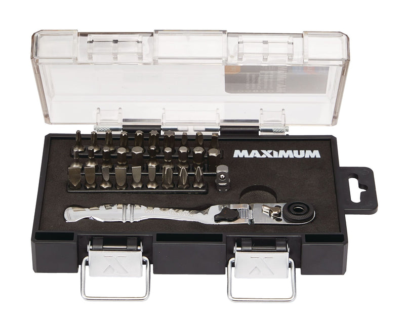 MAXIMUM 1/4-in Drive Ratchet & Bit Set, 31-pc, SAE/Metric P6