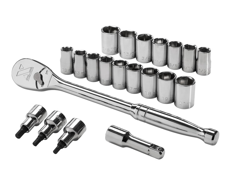 MAXIMUM 21 Piece 1/2" Drive Metric Socket Set Y9