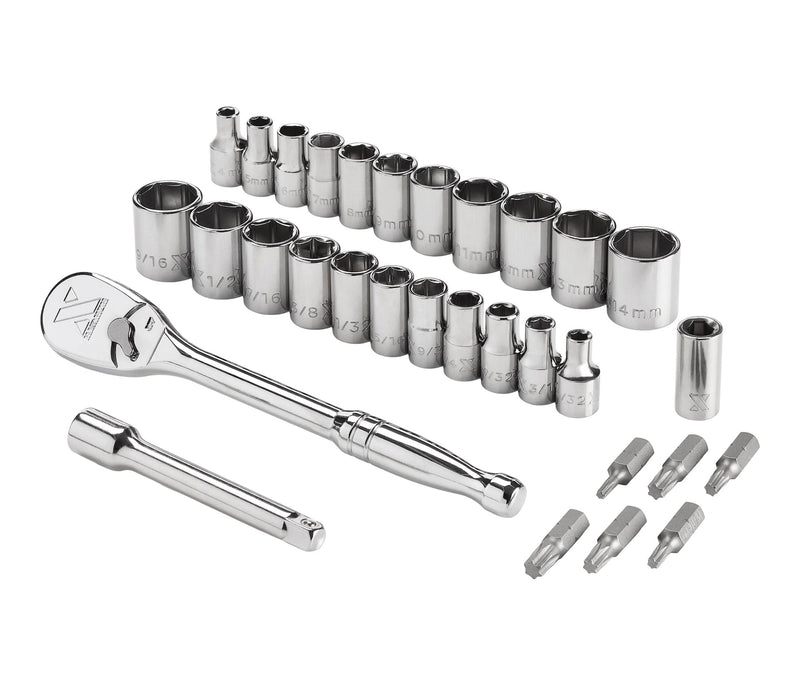 MAXIMUM 31 Piece 1/4" Drive Metric Socket Set W1