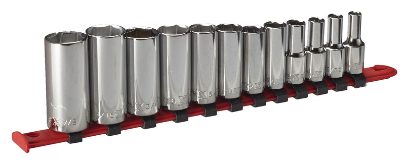 MAXIMUM 3/8-in Drive Deep Socket Set 12-pc, SAE, CRV, Nickel-Chrome Plating U7