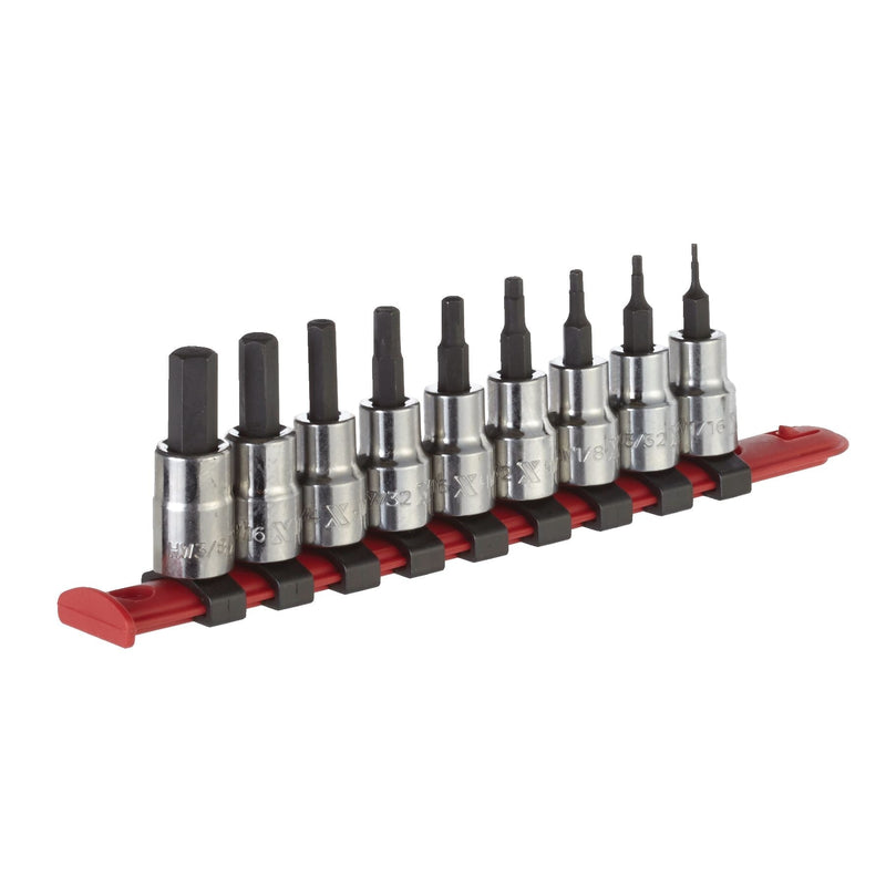 MAXIMUM 3/8-in Drive Hex Bit Socket Set, Chrome-Plated, 9-pc, SAE J6