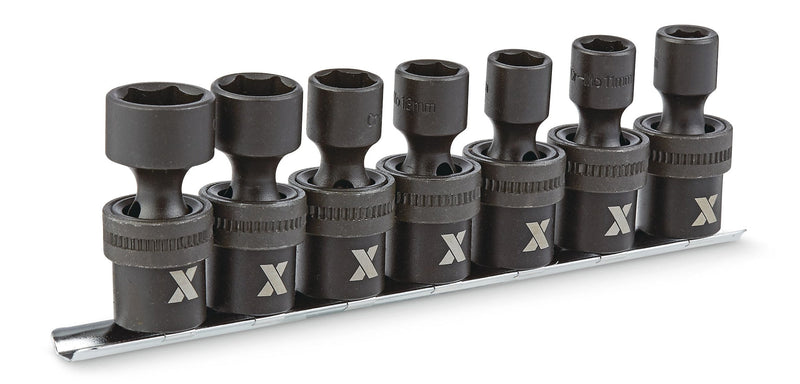 MAXIMUM 3/8-in Drive Swivel Impact Socket Set, 7-pc, Metric, CRMO J6