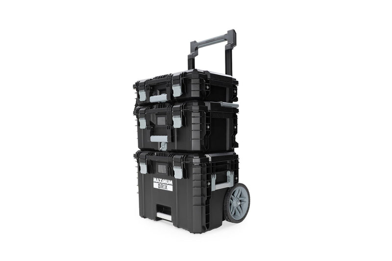 MAXIMUM Brix Modular Portable Toolbox/Tool Storage System with Wheels, IP65, 23-in x 19-in x 33-in, 3-pc C9
