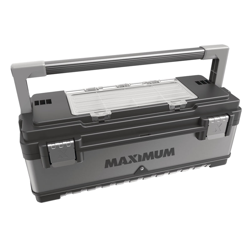 MAXIMUM Heavy-Duty Metal & Plastic Tool Box with Removable Tray, 23-in Q9