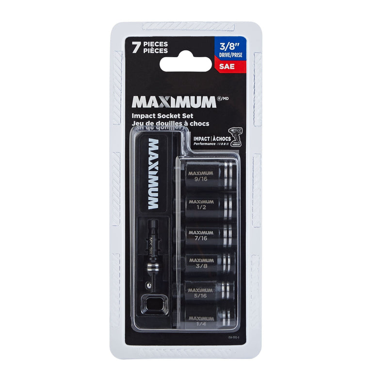MAXIMUM Impact Driver Socket Set, SAE, 7-pc S8