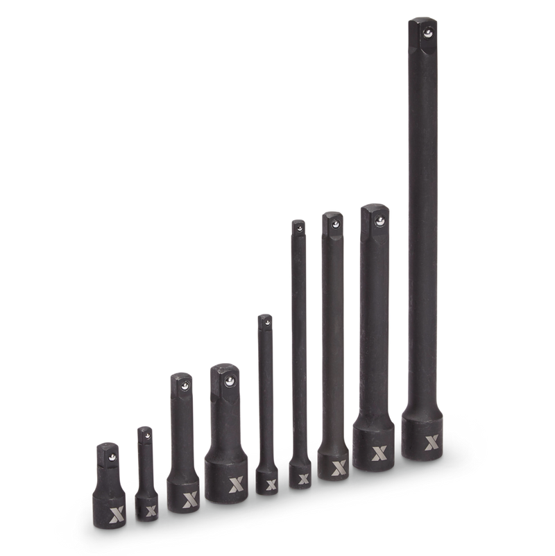 MAXIMUM Impact Extension Bar Set, 9-pc, SAE/Metric, CRMO N4